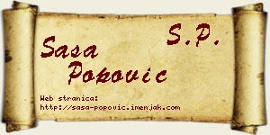 Saša Popović vizit kartica